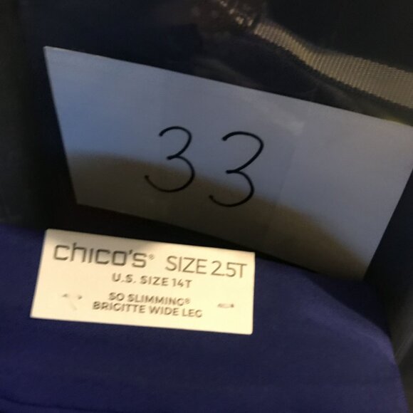 Chicos So Slimming Brigitte Blue Wide Leg Pants Womens 14T  (2.5T) - Picture 11 of 11